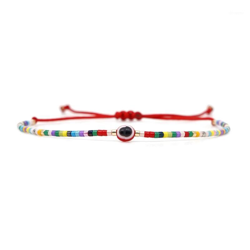 

Go2boho MIYUKI Turkish Evil Eye Bracelets armband Boho Chic Bracelet Rainbow Jewelry Pulseras Mujer Moda 2020 Women Bileklik New1, Red;blue