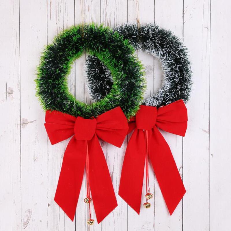 

Christmas Wreath Christmas Green Wreath Decorative Garland With A Red Bowknot For Party Home Decor1