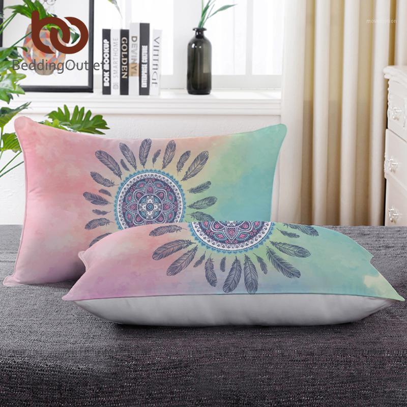 

BeddingOutlet Mandala Body Pillow Bohemia Pink Girls Bedding Neck Rest Sleeping Down Alternative Pillow Decorative Home Textiles1