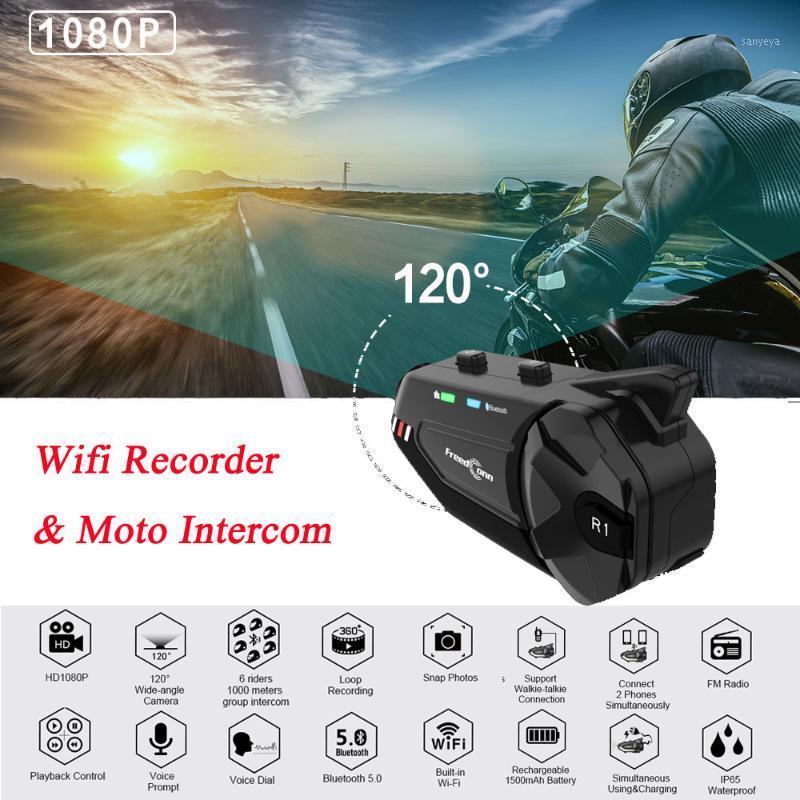 

Freedconn R1 Plus Wifi Recorder Motorcycle Group Intercom HD 1080P Video 6 Riders Bluetooth FM Wifi Helmet Interphone Headset1