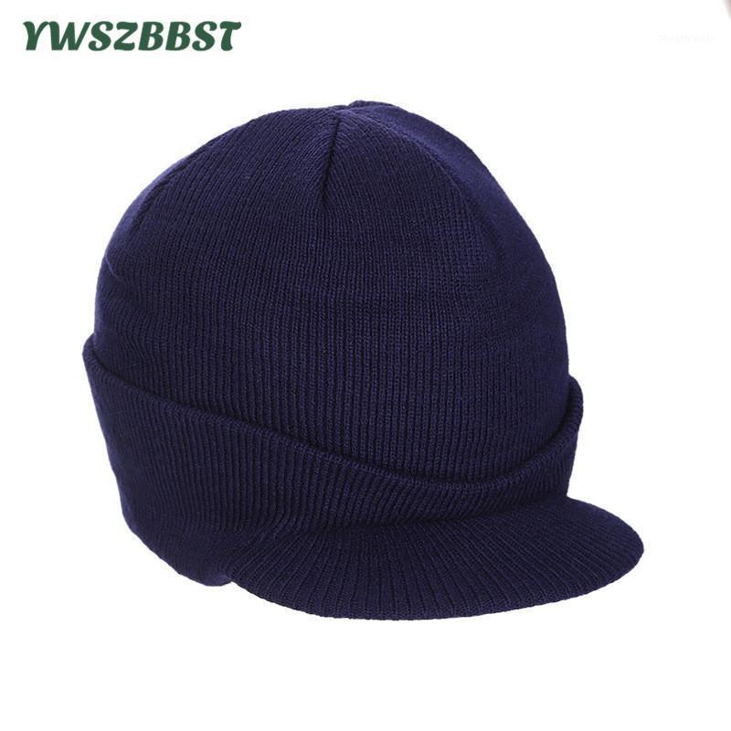 

High Quality Unisex Women Men Ski Hat Visor Cap Autumn Winter Knitted Warm Head Cap Women Wool Beanies1