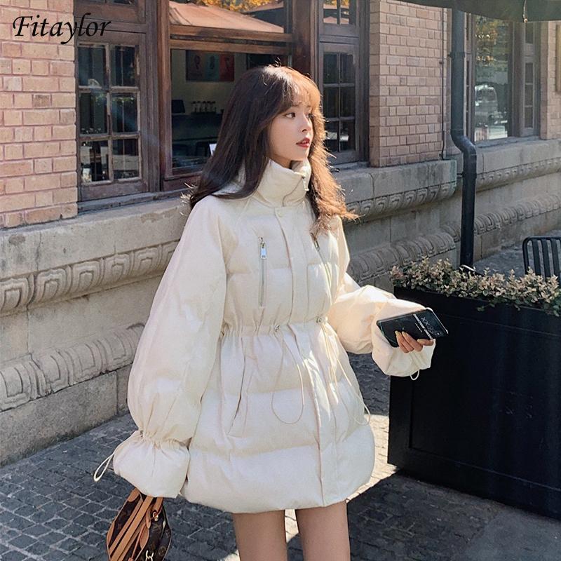 

Fitaylor 2020 Winter Women Thick Warm Stand Collar 90% White Duck Down Parkas Flared Sleeve Loose Windproof Snow Jacket Outwear, Black