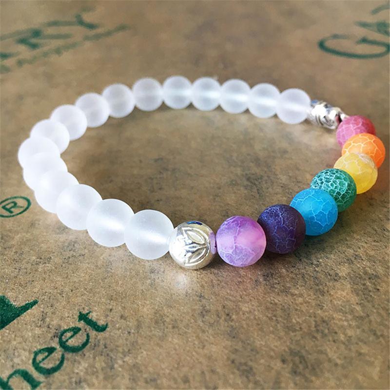 

Colorful Stone Beads Healing Balance Elephant Charm Bracelets Yoga Prayer Bead Bracelet For Men Women