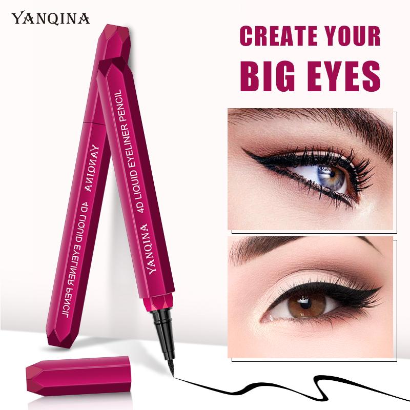 

Long Lasting Eye Liner Pen Makeup Waterproof Quick-drying Eyeliner Liquid Eye Pencil Cosmetics Tools Maquillaje Black TSLM1, As shown