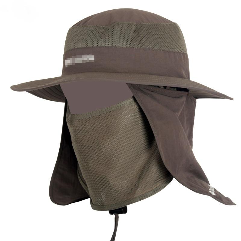 

Unisex Fisherman Mesh Bucket Hat Men Wide Brim Round Camping Sun Hats Women Hiking Neck Flap Cap Mosquitos Protection A1, Khaki