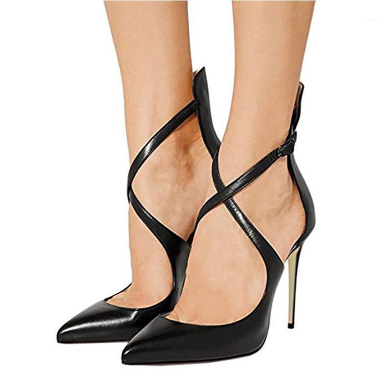 

2020 new fashion wild pointed European and American style buckle with high heel elegant sexy ladies sandals1, Black