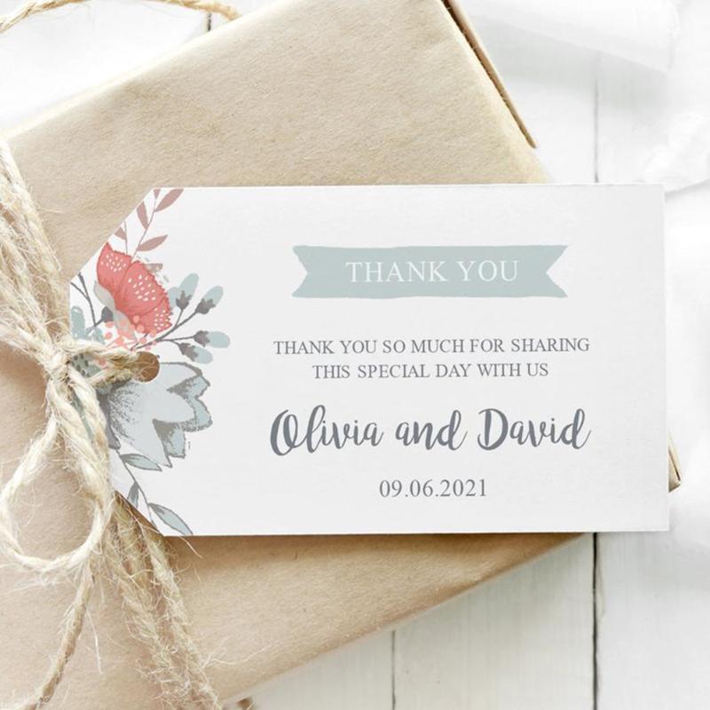

Custom Wedding Tags Wedding Favor Tag "Flower Bicycle" Personalized Bridal Shower Tags DIY Engagement With Spring Flowers1