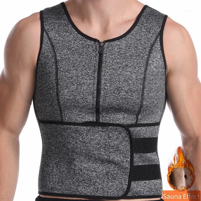 

2 in 1 Compression Tank Tops Training Vest with Waist Belt Tummy Shaper Slimming Shapewear Fat Burn Fitness Corset Sweat Shirt1, Gray