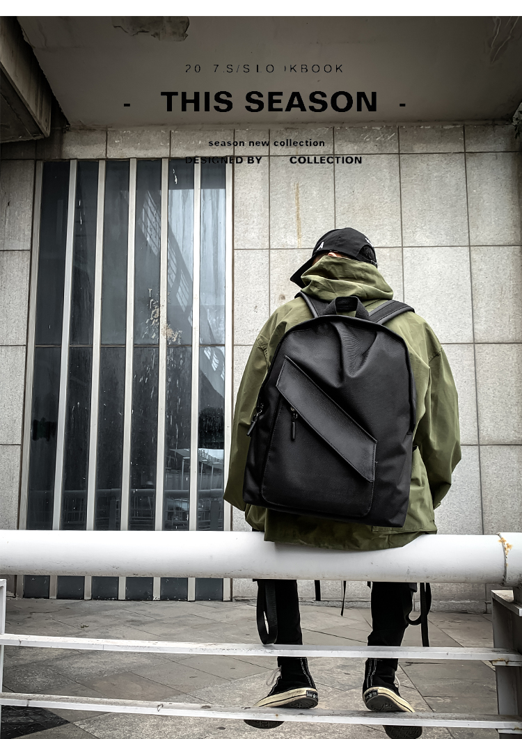 

HBP backpacks Sacoche Homme Oxford spinning bag Multifunctional package Individuality High school student Men's and women's, Black