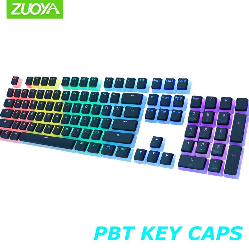 

PBT Keycaps Cherry MX Pudding Keycap Double Shot Backlit Set with Puller for DIY Gaming Mechanical Keyboard Black/White caps