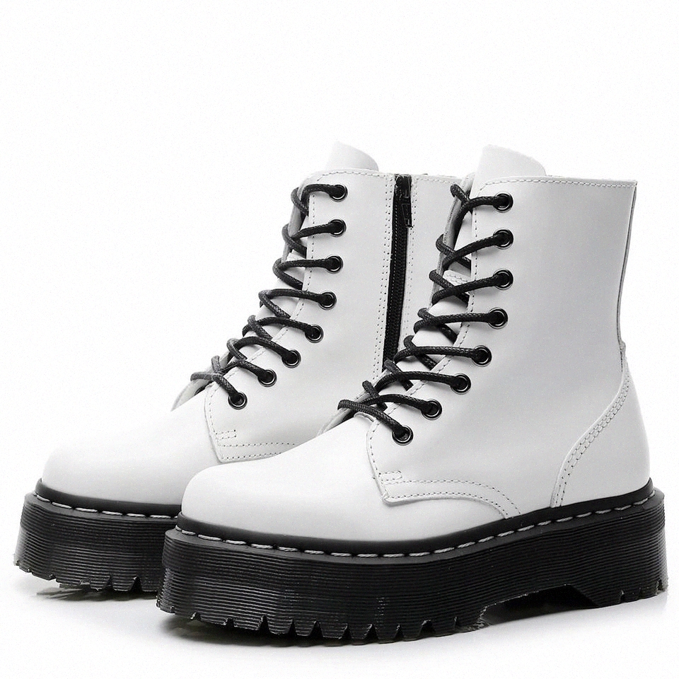 

Size34-41 Chunky Motorcycle Boots For Women Autumn 2019 Fashion Round Toe Lace-up Combat Boots Ladies Shoes #Fa62