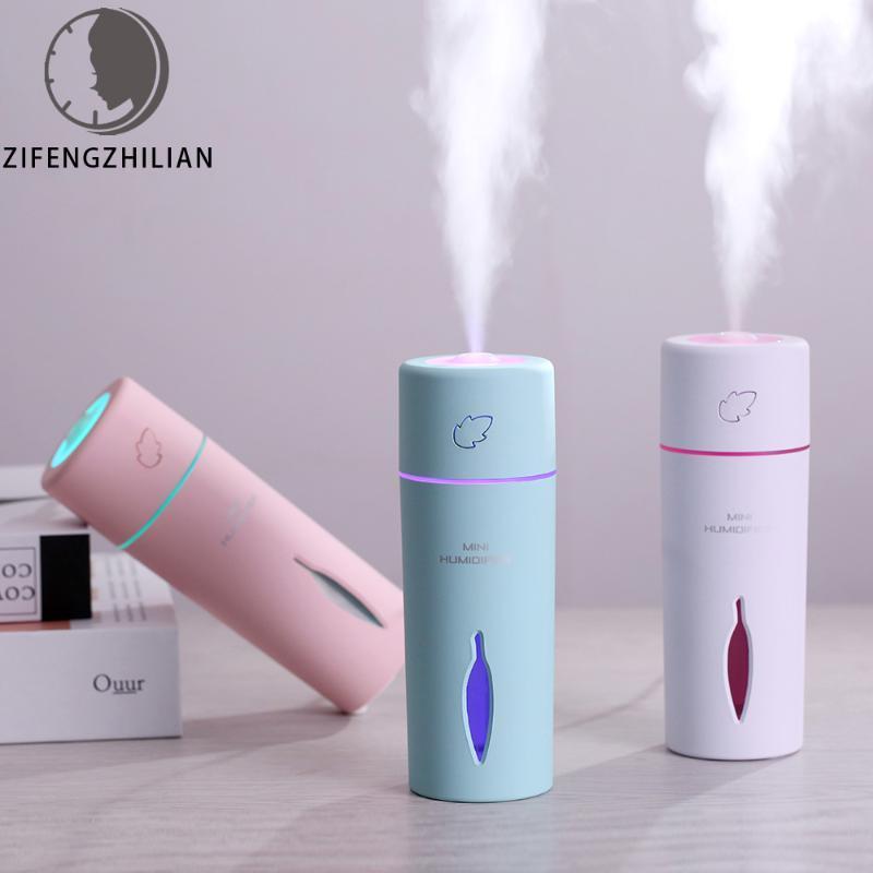 

New Leaf Humidifier Mini Led Night Light Ultrasonic Humidifiers USB Essential Oil Diffuser Fogger Car Air freshener1