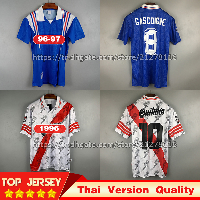 

1995 1996 River Plate soccer jerseys CANIGGIA 96-97 Rangers Gascoigne Camisas de Futebol 95 96 Soccer Shirt quality Football unifor