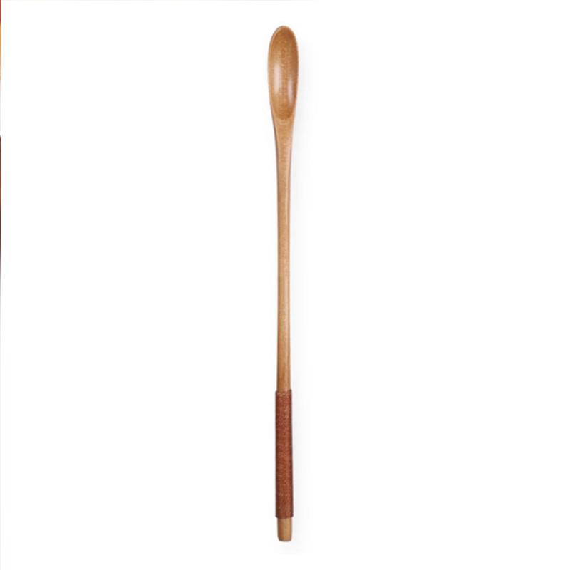 

Japanese Long Handle Coffee Spoon Creative Solid Wood Tableware Stir Stick Milk Milk Honey Small Wooden Spoon