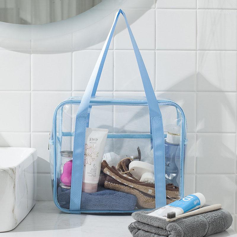 

Large Capacity Transparent Toiletry Bag PVC Handbag Storage Women Make UP Cosmetic Bag Waterproof Travel Storage Essential1