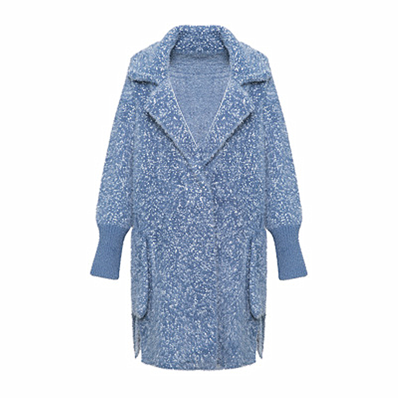 

Section Women's Long Mirror Autumn and Winter New Color Mixed Little Imitation of Velvet Black Fixing Wool Coat Ptxh 13ZG, Poet