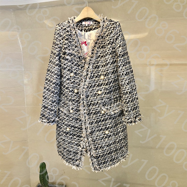 

Korean version of small fragrant milk tweed coat, Navy blue