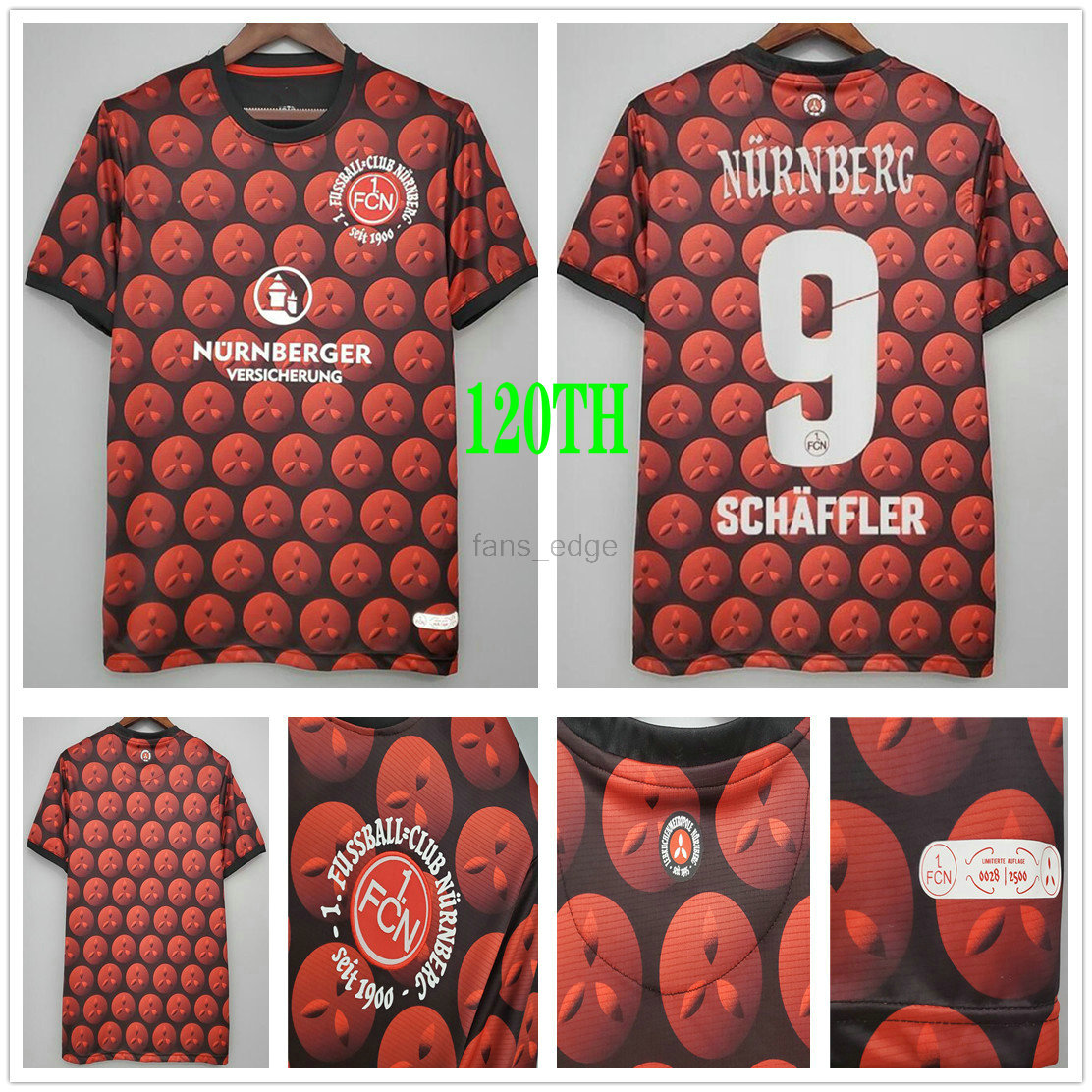 

2020 2021 Nurnberg Soccer Jerseys Schaffler Hack Lohkemper Dovedan Custom 1.FC Nürnberg Christmas Version 120th Anniversary Football Shirts, Red