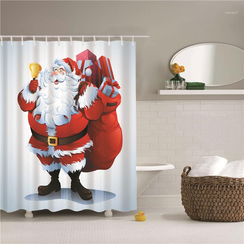 

Christmas Waterproof printed shower curtain Bath Products Bathroom size 71x71"1