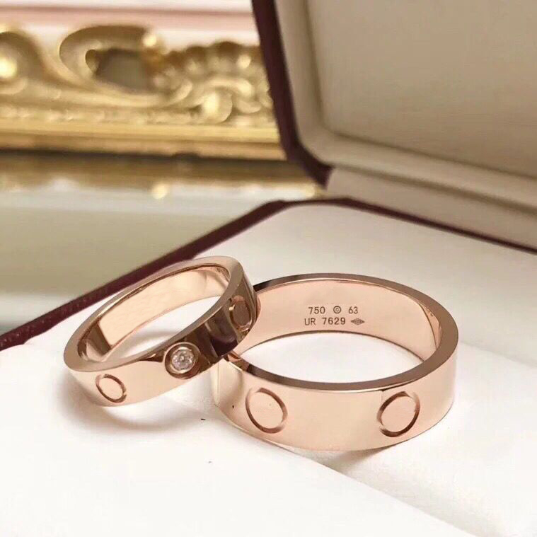

4-6mm Love Rings For Women Men Luxurys Designer Jewelry Fashion Classic Rose Gold Lover Delicate Ring Jewellery Size 5-11