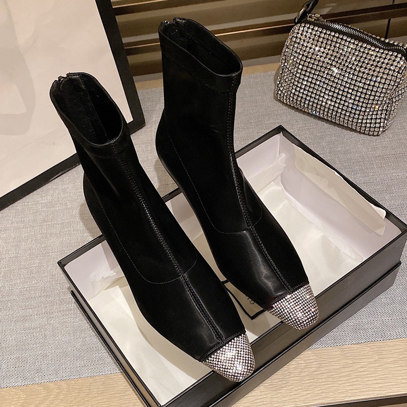 

2021 High Quality Women Ankle New Sexy Heels Black with Party Shoes 34-40-size Boots Hmen
