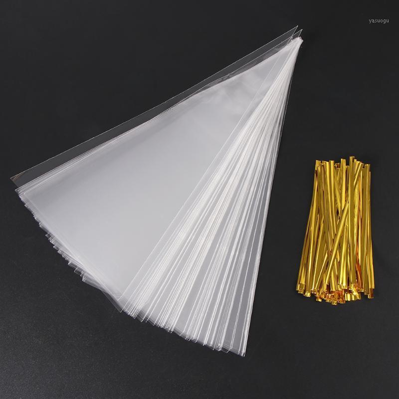 

100pcs/Bag Candy Bag Transparent Triangle Plastic Bags For Candy Cookie Packaging Cellophane Bag Wedding Party Gift1
