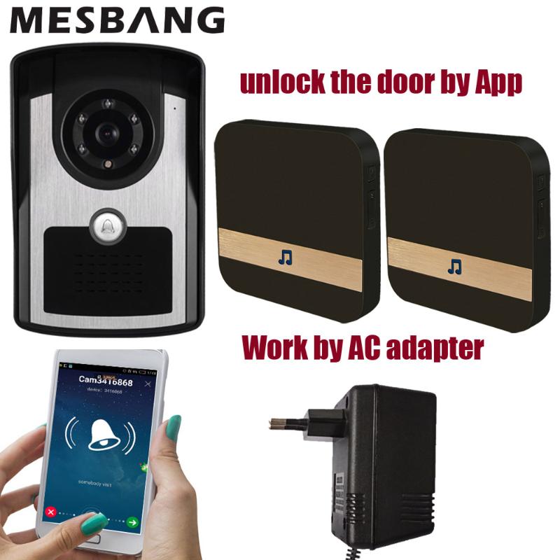 

New wifi video doorbell door calling video wireless door intercom waterproof support unlock by APP and chime