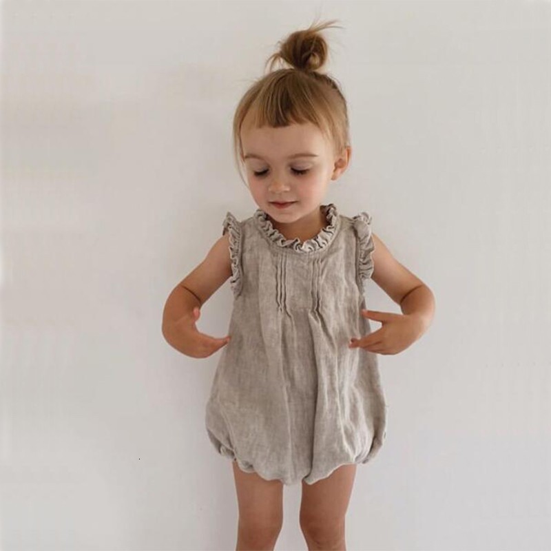 

New 2021 Spring Summer Newborn Baby Infant Kids Girls Boys Ruffle Sleeveless Bodysuit Jumpsuit Onesie Outfits Clothes for 0-24m E06x, Zxx105