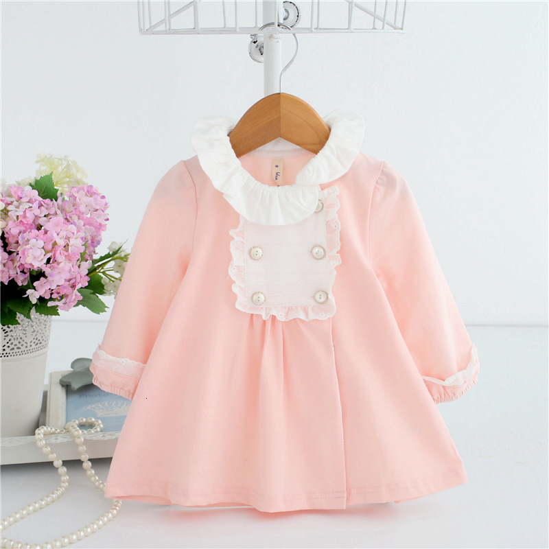

2021 New Baby Princess Toddler Newborn Button Lantern Sleeve Party Wedding Birthday for Girls Spring Clothing 0-2y Xq20, White