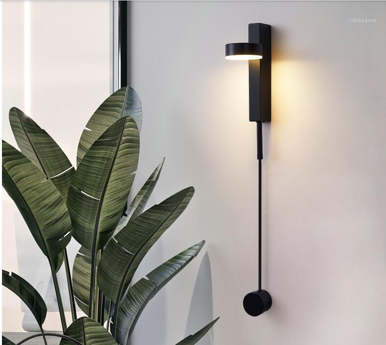 

Bedside lamp wall lamp bedroom living room background wall aisle light luxury1