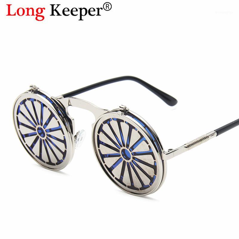 

Steampunk Round Sunglasses Men Vintage Flip Up Mens Sunglasses Metal Retro Design Fashion Hip Eyewear UV400 Halloween Gift1