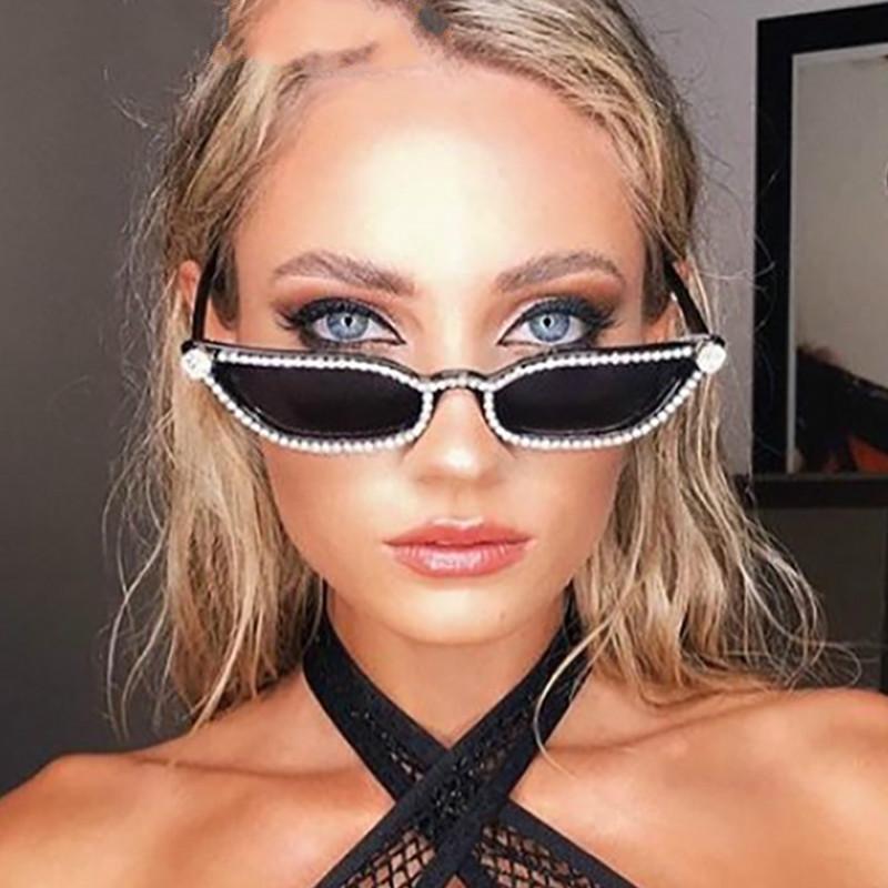 

Sunglasses Diamond Cat Eye Women 2021 Designer Crystal Frame Rhinestone Glasses Vintage Eyewear Oculos