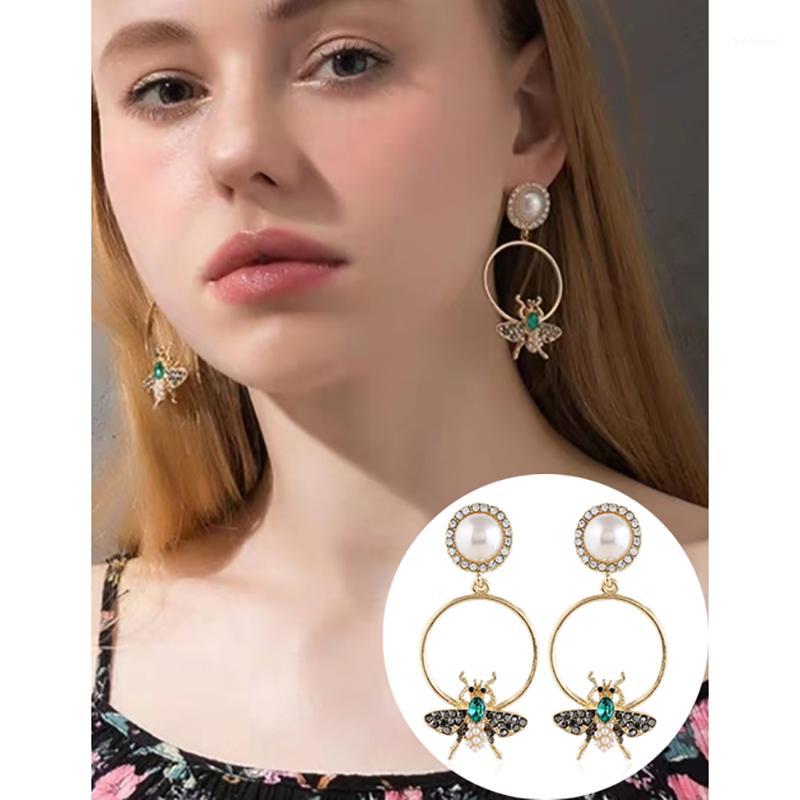 

ZHINI Boho Vintage Gold Color BIg Earrings for Women Fashion Imitation Pearls CZ Round Dangle Earring Jewelry Gift brincos 20201