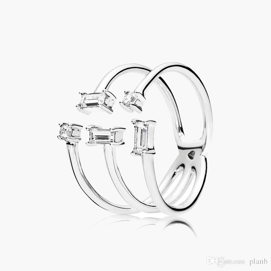 

Women's 925 Sterling Silver Wedding Rings Cubic Zirconia Diamonds for Pandora Style Women Wedding set CZ Diamond luxury Engagement Ladi, Slivery;golden