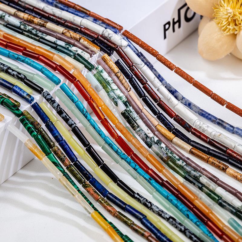 

Natural stone lapis lazuli small tube beads 4x13mm semi-precious stones malachite small beads made necklace DIY bracelet 39cm1