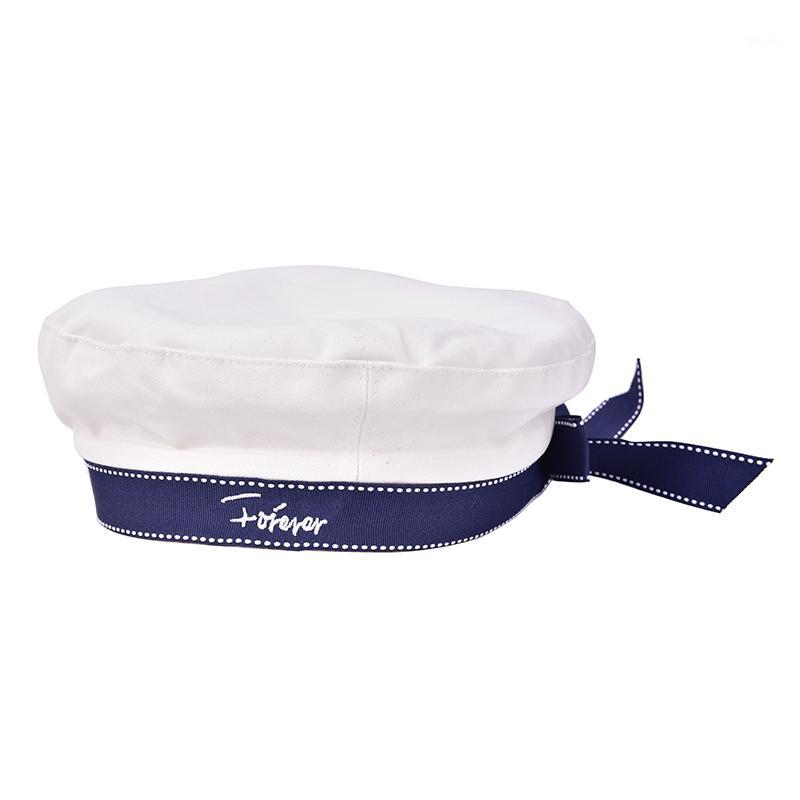 

Fashion Cotton Beret Hat Women Ribbon Bow Letter Embroidery Cap Female Ladies Beanie Beret Sweet Girls For Autumn Winter1, Khaki