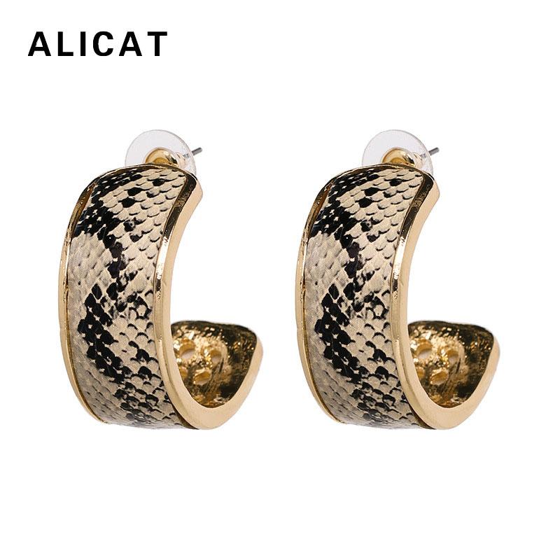 

New Snake Skin Print Earrings Boho Ethinc Jewelry Printing Round Dangle Earring Fashion Accessories For Women Party Gift