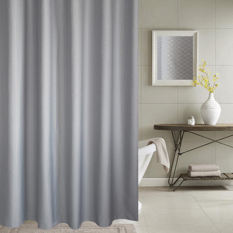 

EHOMEBUY 2020 Shower Curtain Thick Jacquard Curtains High Grade Bathroom Silver Gray Honeycomb Textured Polyester Fabric