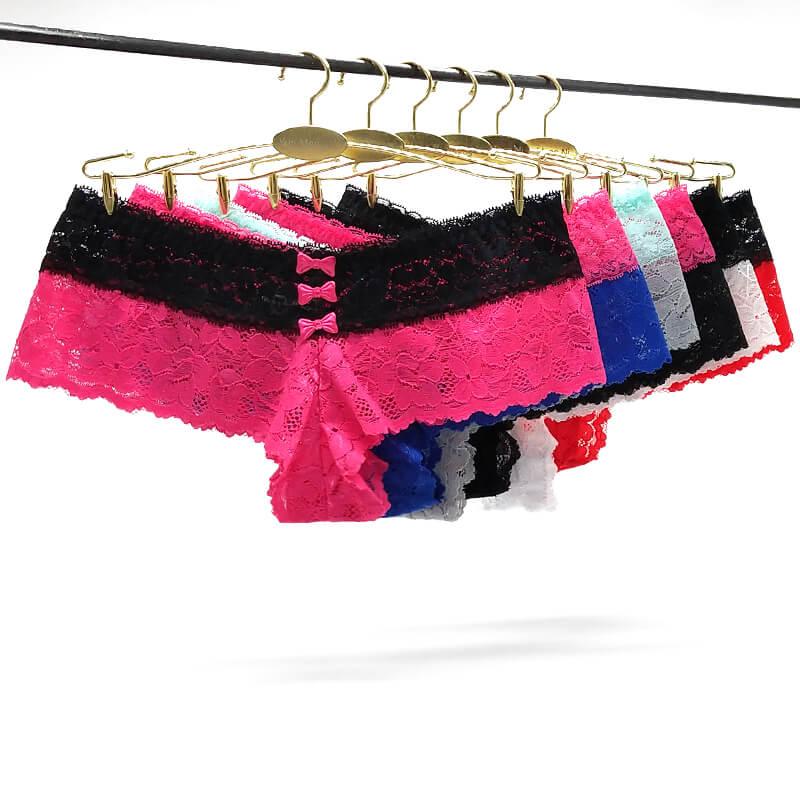 

Pack of 108 Low Rise Young Lady Thong Boxer Short Sheer Lace Hipster Knicker Boyleg Lady Cheeky Panties Intimate Underwear Women, Mixed colors
