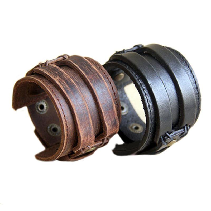 

Men's Retro Faux Leather Buckle Punk Wristband Bracelet Jewelry