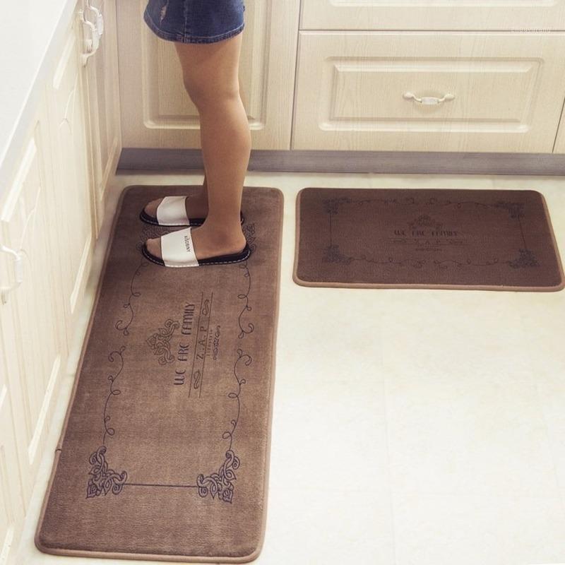 

Cushion/Decorative Pillow European Retro Fashion Kitchen Floor Mats Super Soft Water Absorbent And Antiskid Rug Bathroom Doormat 2Pcs/Set WY