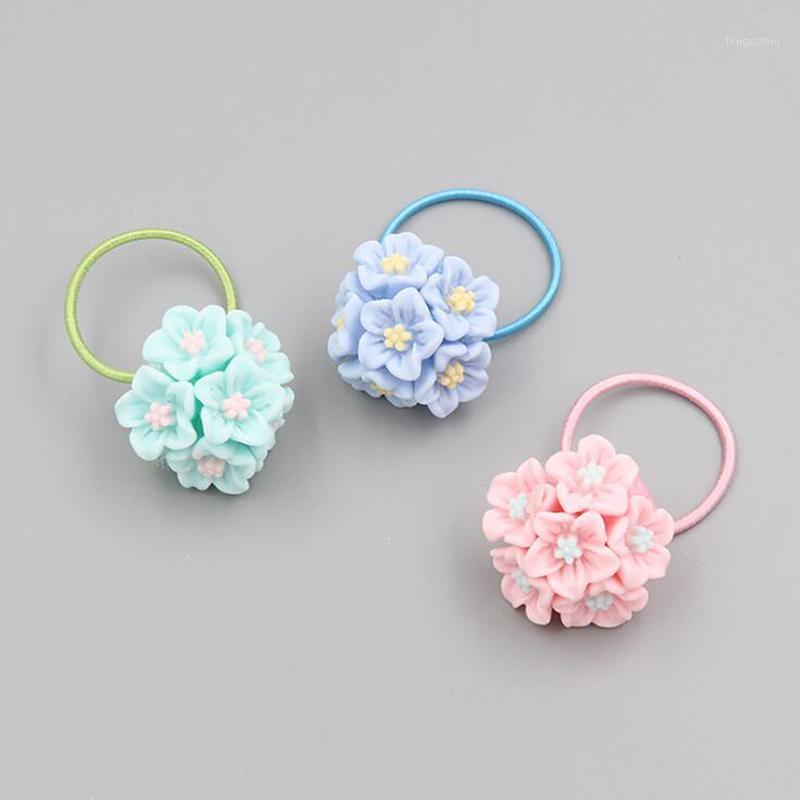 

Cute Solid Flower Elastic Rubber Hair Band For Kids Girls Head Wear Ponytail Holders Hair Accessories Scrunchie Ties1, Green