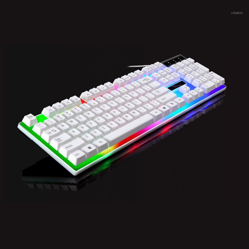 

Wired usb luminous keyboard game manipulator colorful backlit laptop replacement keyboard1