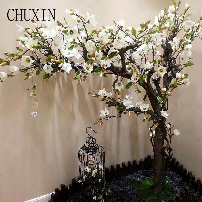 

185cm artificial silk flowers beautiful vivid magnolia decorative flowers vine for wedding home hotel decoration accessories1, Pink