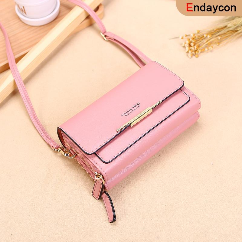 

Stylish Simplicity Women's Bag Diamond Solid PU Leather Shoulder Cell Phone Bag Double Zipper Multifunctional Cross Body, 9061 blue