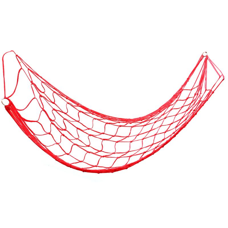 

1pc Meshy Rope Hammock Nylon Sleeping Net Coarse Tuck Net Thickened Mesh Bed for Outdoor Sports Hiking Camping (Red