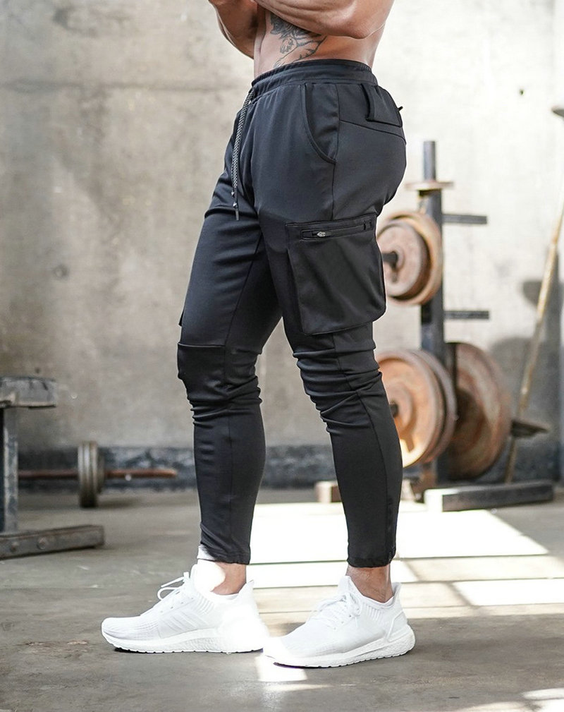 

Aitonoble New Men Trainning Pants Gym Fall/Winter Running Jogging Fitness Pants Training Quick Dry Mens Cotton, Black