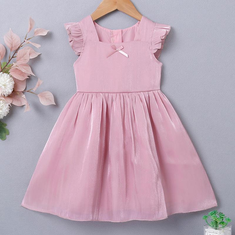

Girl's Dresses KEAIYOUHUO 2022 Summer Casual Elegant Dress For Girl Soild Color Flying Sleeves A-line Skirl Formal Birthday Princess, Red;yellow