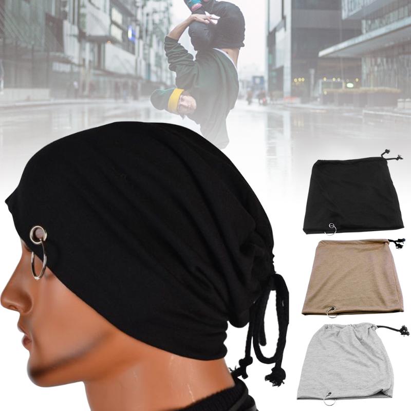 

Men Women Slouchy Warm Drawstring Hats Hip Hop Wrap Ski Winter Stacking Headwear Cool Beanie Men Caps