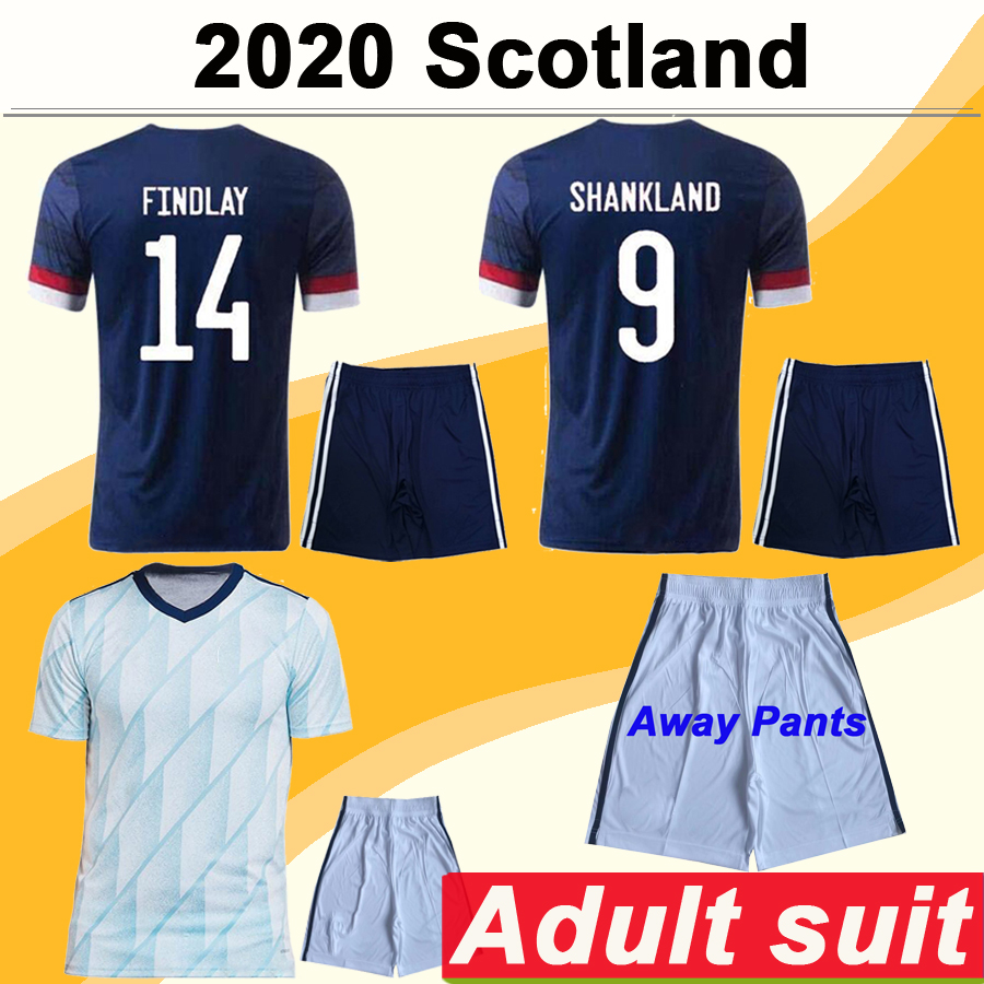 

2020 McGREGOR GRIFFITHS ROBERTSON Mens Soccer Jerseys Pants Scotland SHANKLAND FINDLAY McGINN Home Blue Away Adult Suit Football Shirts, Black